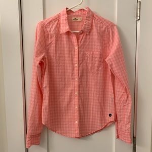 Hollister Pink Plaid button down size small